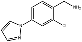 Benzenemethanamine, 2-chloro-4-(1H-pyrazol-1-yl)- Structure