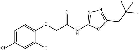 Acetamide, 2-(2,4-dichlorophenoxy)-N-[5-(2,2-dimethylpropyl)-1,3,4-oxadiazol-2-yl]- Structure