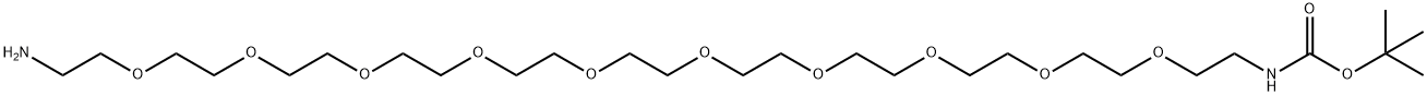 BocNH-PEG10-CH2CH2NH2 Structure