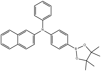 2-Naphthalenamine, N-phenyl-N-[4-(4,4,5,5-tetramethyl-1,3,2-dioxaborolan-2-yl)phenyl]- Structure