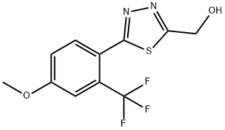 [5-(4-Methoxy-2-trifluoromethylphenyl)-[1,3,4]thiadiazol-2-yl]-methanol 구조식 이미지