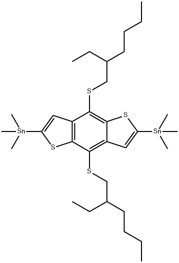 Stannane, 1,1'-[4,8-bis[(2-ethylhexyl)thio]benzo[1,2-b:4,5-b']dithiophene-2,6-diyl]bis[1,1,1-trimethyl- Structure