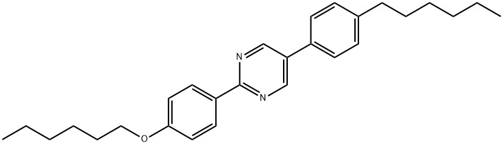 Pyrimidine, 2-[4-(hexyloxy)phenyl]-5-(4-hexylphenyl)- Structure