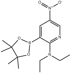 2-Pyridinamine, N,N-diethyl-5-nitro-3-(4,4,5,5-tetramethyl-1,3,2-dioxaborolan-2-yl)- Structure