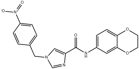 1H-Imidazole-4-carboxamide, N-(2,3-dihydro-1,4-benzodioxin-6-yl)-1-[(4-nitrophenyl)methyl]- Structure