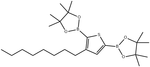 1,3,2-Dioxaborolane, 2,2'-(3-octyl-2,5-thiophenediyl)bis[4,4,5,5-tetramethyl- 구조식 이미지