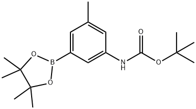 tert-Butyl N-[3-methyl-5-(tetramethyl-1,3,2-dioxaborolan-2-yl)phenyl]carbamate Structure