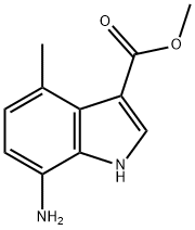 1H-Indole-3-carboxylic acid, 7-amino-4-methyl-, methyl ester 구조식 이미지