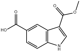 1H-Indole-3,5-dicarboxylic acid, 3-methyl ester 구조식 이미지