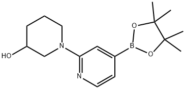 1-[4-(tetramethyl-1,3,2-dioxaborolan-2-yl)pyridin-2-yl]piperidin-3-ol Structure