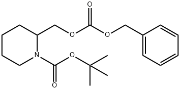 1-Piperidinecarboxylic acid, 2-[[[(phenylmethoxy)carbonyl]oxy]methyl]-, 1,1-dimethylethyl ester Structure