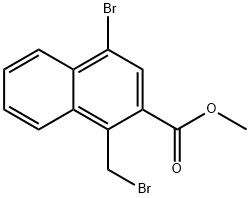 2-Naphthalenecarboxylic acid, 4-bromo-1-(bromomethyl)-, methyl ester Structure