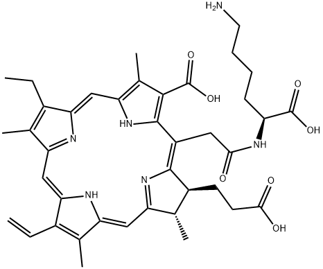 Chlorin e6 monolysine amide trisodium salt Structure