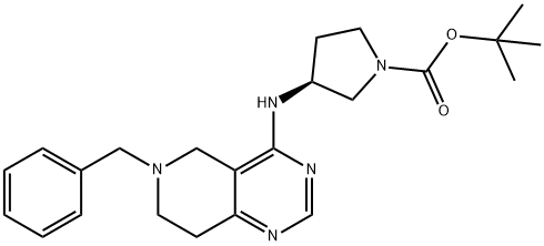 1-Pyrrolidinecarboxylic acid, 3-[[5,6,7,8-tetrahydro-6-(phenylmethyl)pyrido[4,3-d]pyrimidin-4-yl]amino]-, 1,1-dimethylethyl ester, (3S)- Structure