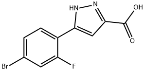 1H-Pyrazole-3-carboxylic acid, 5-(4-bromo-2-fluorophenyl)- Structure