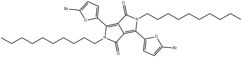 Pyrrolo[3,4-c]pyrrole-1,4-dione, 3,6-bis(5-bromo-2-furanyl)-2,5-didecyl-2,5-dihydro- Structure