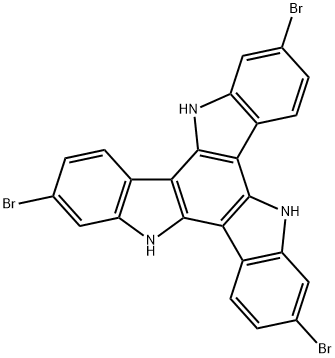 5H-Diindolo[3,2-a:3',2'-c]carbazole, 2,7,12-tribromo-10,15-dihydro- Structure