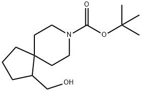 8-Azaspiro[4.5]decane-8-carboxylic acid, 1-(hydroxymethyl)-, 1,1-dimethylethyl ester 구조식 이미지