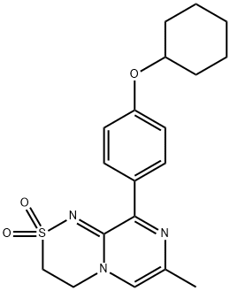 Pyrazino[2,1-c][1,2,4]thiadiazine, 9-[4-(cyclohexyloxy)phenyl]-3,4-dihydro-7-methyl-, 2,2-dioxide Structure