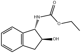 Carbamic acid, (2,3-dihydro-2-hydroxy-1H-inden-1-yl)-, ethyl ester, (1S-trans)- (9CI) 구조식 이미지