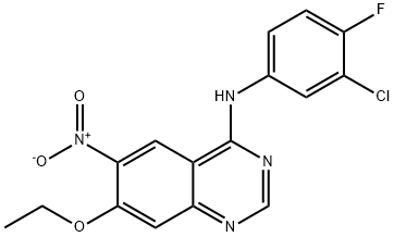 N-(3-Chloro-4-fluorophenyl)-7-ethoxy-6-nitro-4-quinazolinamine Structure