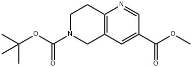 1,6-Naphthyridine-3,6(5H)-dicarboxylic acid, 7,8-dihydro-, 6-(1,1-dimethylethyl) 3-methyl ester Structure