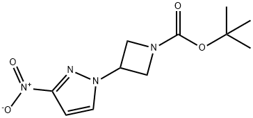 1-Azetidinecarboxylic acid, 3-(3-nitro-1H-pyrazol-1-yl)-, 1,1-dimethylethyl ester Structure