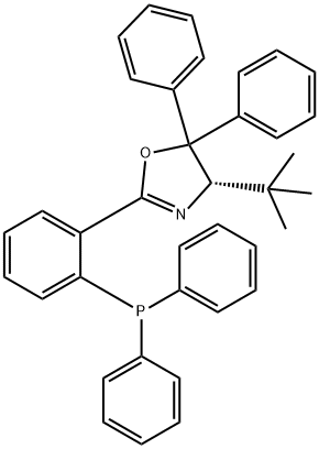 Oxazole, 4-(1,1-dimethylethyl)-2-[2-(diphenylphosphino)phenyl]-4,5-dihydro-5,5-diphenyl-, (4S)- 구조식 이미지