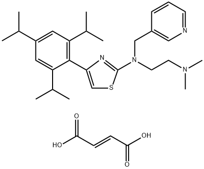 1,2-Ethanediamine, N1,N1-dimethyl-N2-(3-pyridinylmethyl)-N2-[4-[2,4,6-tris(1-methylethyl)phenyl]-2-thiazolyl]-, (2E)-2-butenedioate (1:1) Structure