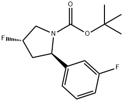 (2R,4S)-tert-butyl 4-fluoro-2-(3-fluorophenyl)pyrrolidine-1-carboxylate Structure