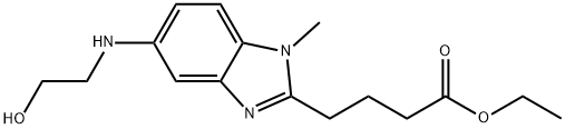 Bendamustine impurity 13/Ethyl 4-(5-((2-hydroxyethyl)amino)-1-methyl-1H-benzo[d]imidazol-2-yl)butanoate Structure