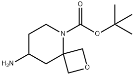 2-Oxa-5-azaspiro[3.5]nonane-5-carboxylic acid, 8-amino-, 1,1-dimethylethyl ester Structure