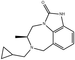 Imidazo[4,5,1-jk][1,4]benzodiazepin-2(1H)-one, 6-(cyclopropylmethyl)-4,5,6,7-tetrahydro-5-methyl-, (5S)- Structure