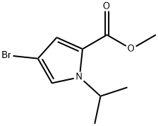 1H-Pyrrole-2-carboxylic acid, 4-bromo-1-(1-methylethyl)-, methyl ester 구조식 이미지