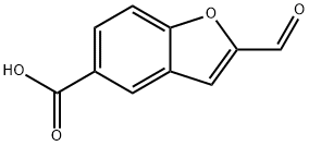 5-Benzofurancarboxylic acid, 2-formyl- Structure