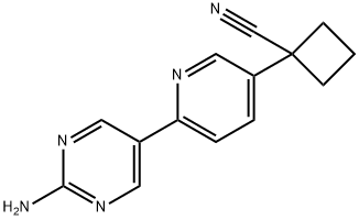 Cyclobutanecarbonitrile, 1-[6-(2-amino-5-pyrimidinyl)-3-pyridinyl]- 구조식 이미지