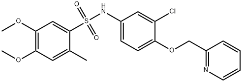 N-[3-Chloro-4-(2-pyridylmethoxy)phenyl]-4,5-dimethoxy-2-methylbenzenesulfonamide 구조식 이미지