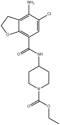 Prucalopride Impurity 10/ethyl 4-(4-amino-5-chloro-2,3-dihydrobenzofuran-7-carboxamido)piperidine-1-carboxylate 구조식 이미지