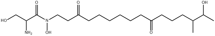 Propanamide, 2-amino-N,3-dihydroxy-N-(15-hydroxy-14-methyl-3,10-dioxohexadecyl)- (9CI) Structure