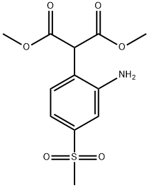 Propanedioic acid, 2-[2-amino-4-(methylsulfonyl)phenyl]-, 1,3-dimethyl ester 구조식 이미지