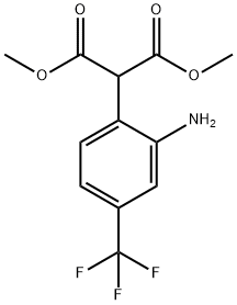 Propanedioic acid, 2-[2-amino-4-(trifluoromethyl)phenyl]-, 1,3-dimethyl ester Structure