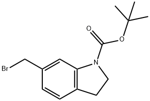 1H-Indole-1-carboxylic acid, 6-(bromomethyl)-2,3-dihydro-, 1,1-dimethylethyl ester Structure