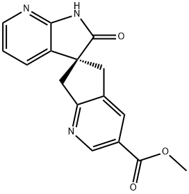Spiro[6H-cyclopenta[b]pyridine-6,3'-[3H]pyrrolo[2,3-b]pyridine]-3-carboxylic acid, 1',2',5,7-tetrahydro-2'-oxo-, methyl ester, (3'S)- Structure