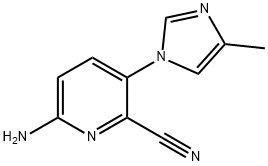 2-Pyridinecarbonitrile, 6-amino-3-(4-methyl-1H-imidazol-1-yl)- Structure