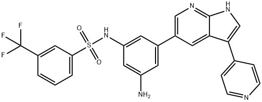 Benzenesulfonamide, N-[3-amino-5-[3-(4-pyridinyl)-1H-pyrrolo[2,3-b]pyridin-5-yl]phenyl]-3-(trifluoromethyl)- 구조식 이미지