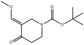 3-Methoxymethylene-4-oxo-piperidine-1-carboxylic acid tert-butyl ester Structure