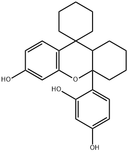 4-(1',3',4',9'a-Tetrahydro-6'-hydroxyspiro[cyclohexane-1,9'-[9H]xanthen]-4'a(2'H)-yl)-1,3-benzenediol Structure