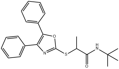 N-(tert-Butyl)-2-((4,5-diphenyloxazol-2 -yl)thio)propanamide 구조식 이미지