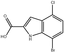 1H-Indole-2-carboxylic acid, 7-bromo-4-chloro- Structure