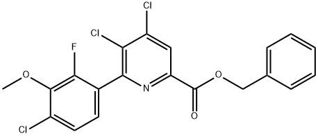 2-Pyridinecarboxylic acid, 4,5-dichloro-6-(4-chloro-2-fluoro-3-methoxyphenyl)-, phenylmethyl ester 구조식 이미지